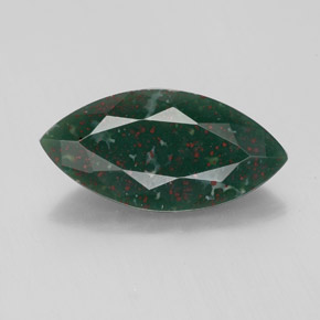 2.70カラットの天然グリーンの斑点ブラッドストーン、マーキーズ、オペーク