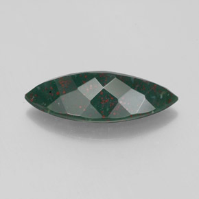 2.70カラットの天然グリーンの斑点ブラッドストーン、マーキーズ、オペーク