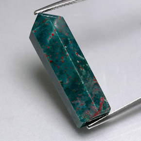 17.46カラットの天然グリーンの斑点ブラッドストーン、ファンシー、オペーク