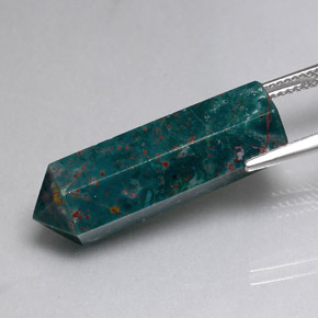 17.46カラットの天然グリーンの斑点ブラッドストーン、ファンシー、オペーク