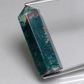 13.22カラットの天然グリーンの斑点ブラッドストーン、ファンシーシェイプ、オペーク