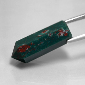 22.90カラットの天然グリーンの斑点ブラッドストーン、ファンシーシェイプ、オペーク