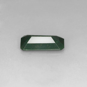 2.97カラットの天然斑点のある緑ブラッドストーン（14×7 mm・エメラルドカット）