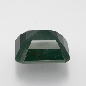 11.47カラットの天然斑点のある緑ブラッドストーン（14.8×12.3 mm・エメラルドカット）