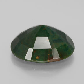 10.91カラットの天然斑点のある緑ブラッドストーン（17.2×14.1 mm・オーバルカット）