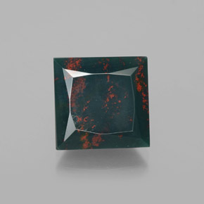 9.60カラットの天然グリーンの斑点ブラッドストーン、四角形、オペーク