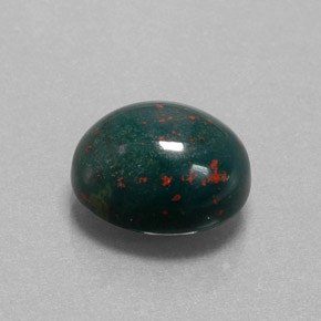 9.64カラットの天然斑点のある緑ブラッドストーン（14.3×11.8 mm・オーバルカット）