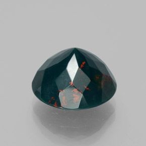 7.61カラットの天然グリーンの斑点ブラッドストーン、ラウンドカット、オペーク