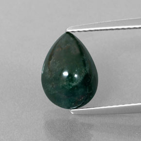 2.83カラットの天然斑点のある緑ブラッドストーン（11×8.1 mm・洋梨の形）