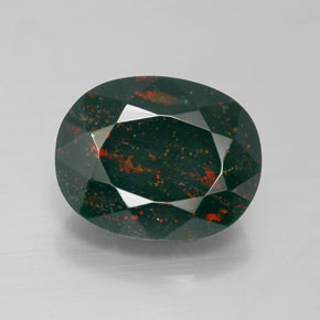 7.35カラットの天然グリーンブラッドストーン、オーバルカット、オペーク