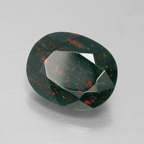 7.35カラットの天然グリーンブラッドストーン、オーバルカット、オペーク