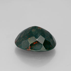 7.35カラットの天然グリーンブラッドストーン、オーバルカット、オペーク