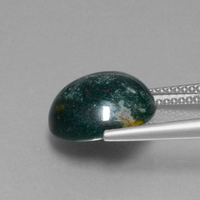 5.87カラットの天然斑点のある緑ブラッドストーン（11.99 mm・ラウンドカット）