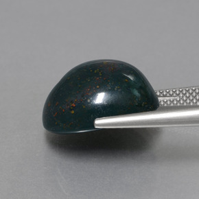 11.49カラットの天然ダークグリーンブラッドストーン、オーバルカット、オペーク