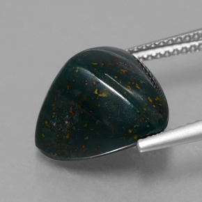 7.42カラットの天然マルチカラーグリーンブラッドストーン、トリリオン、オペーク