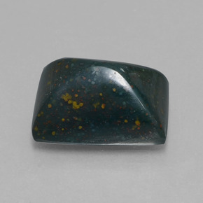 9.66カラットの天然斑点のある緑ブラッドストーン（14.7×10.1 mm・バゲット）