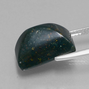 9.66カラットの天然斑点のある緑ブラッドストーン（14.7×10.1 mm・バゲット）
