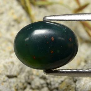 1.80カラットの天然斑点のある緑ブラッドストーン（9.3×7 mm・オーバルカット）