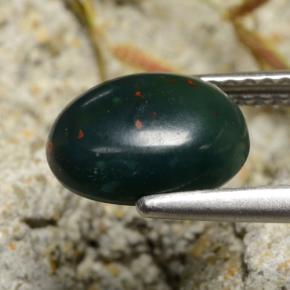 1.80カラットの天然斑点のある緑ブラッドストーン（9.3×7 mm・オーバルカット）