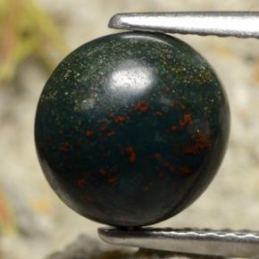 2.69カラットの天然斑点のある緑ブラッドストーン（8.82 mm・ラウンドカット）