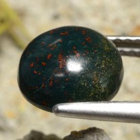 2.69カラットの天然斑点のある緑ブラッドストーン（8.82 mm・ラウンドカット）