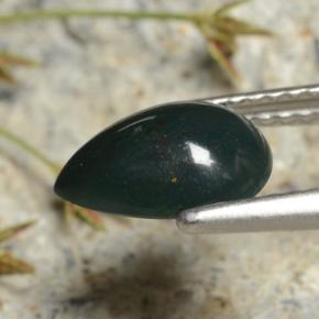 1.18カラットの天然グリーンブラッドストーン、洋梨の形、オペーク