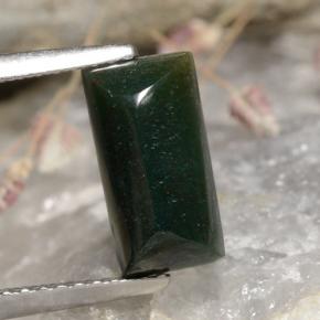 1.65カラットの天然斑点のある緑ブラッドストーン（10.2×5.3 mm・バゲット）