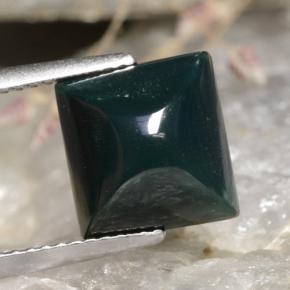 4.25カラットの天然斑点のある緑ブラッドストーン（9.7x9.2 mm・四角）