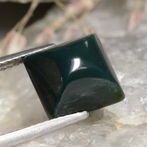 4.25カラットの天然斑点のある緑ブラッドストーン（9.7x9.2 mm・四角）