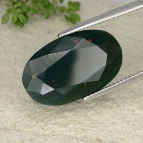 17.58カラットの天然マルチカラーグリーンブラッドストーン（21.4×13 mm・オーバルカット）
