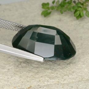 17.58カラットの天然マルチカラーグリーンブラッドストーン（21.4×13 mm・オーバルカット）