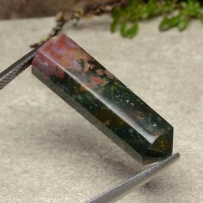 18.49カラットの天然マルチカラーブラッドストーン、ファンシーシェイプ、オペーク