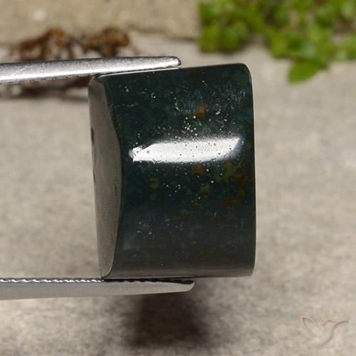 22.60ct 天然 ディープグリーン ブラッドストーン, バゲット, オペーク
