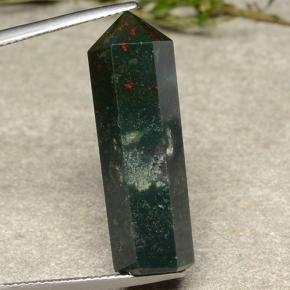 19.56カラットの天然マルチカラーブラッドストーン（29.2×9.6 mm・ファンシーシェイプ）
