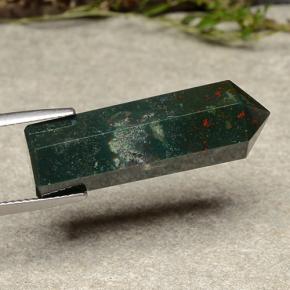 19.56カラットの天然マルチカラーブラッドストーン（29.2×9.6 mm・ファンシーシェイプ）
