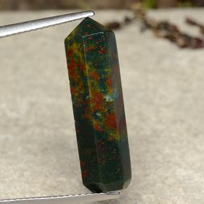 9.44カラットの天然マルチカラーブラッドストーン（24.4×6.1 mm・ファンシーシェイプ）