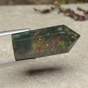 14.34カラットの天然マルチカラーブラッドストーン（22.2×9.6 mm・ファンシーシェイプ）