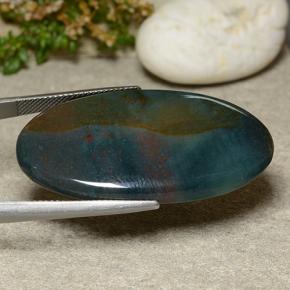 42.75カラットの天然マルチカラーブラッドストーン、オーバルカット、オペーク