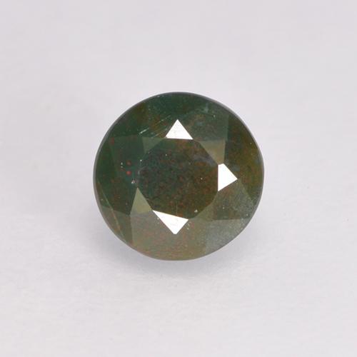 0.33カラットの天然緑と赤ブラッドストーン（4.36 mm・ラウンドカット）