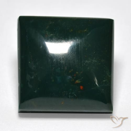 9.57カラットの天然マルチカラーブラッドストーン（12.9×12.9 mm・四角）