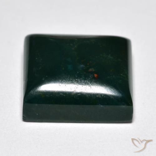 9.57カラットの天然マルチカラーブラッドストーン（12.9×12.9 mm・四角）