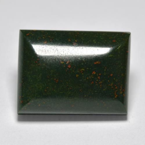 11.99カラットの天然マルチカラーグリーンブラッドストーン（15.5×11.7 mm・バゲット）