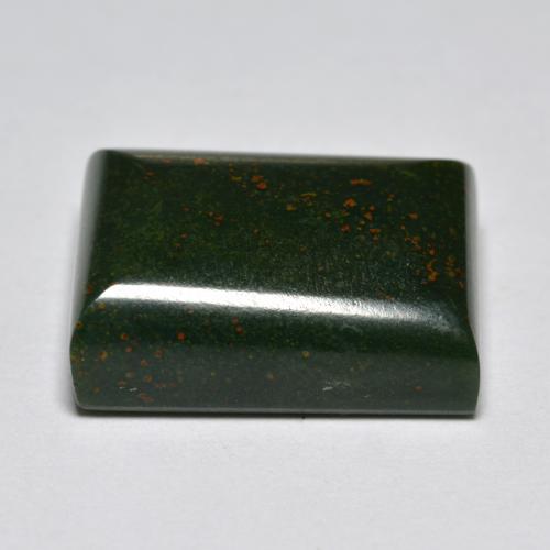 11.99カラットの天然マルチカラーグリーンブラッドストーン（15.5×11.7 mm・バゲット）