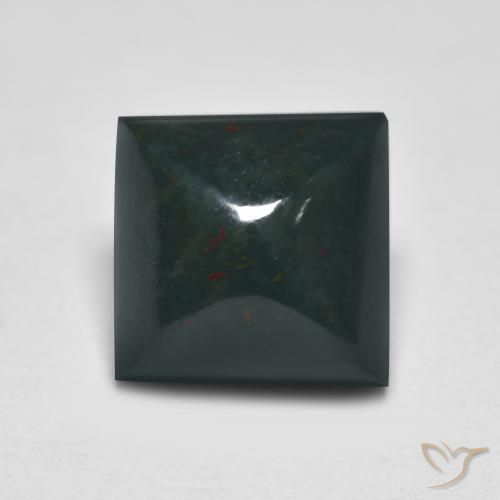 6.05ct 天然 ダークグリーン ブラッドストーン, 四角形, オペーク