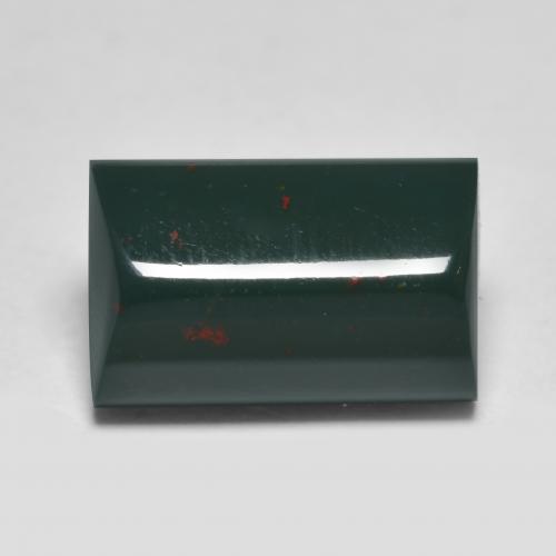 4.00カラットの天然ディープグリーンブラッドストーン、バゲット、オペーク