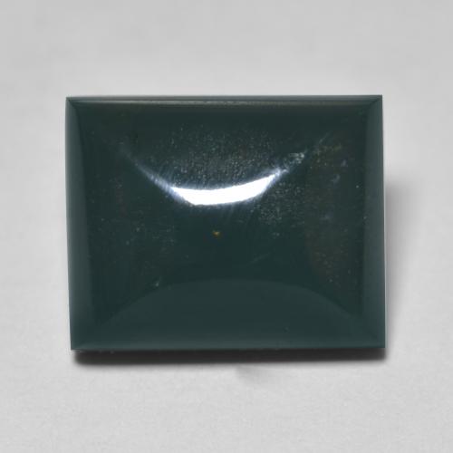 6.92カラットの天然ダークグリーンブラッドストーン（12×9.7 mm・バゲット）