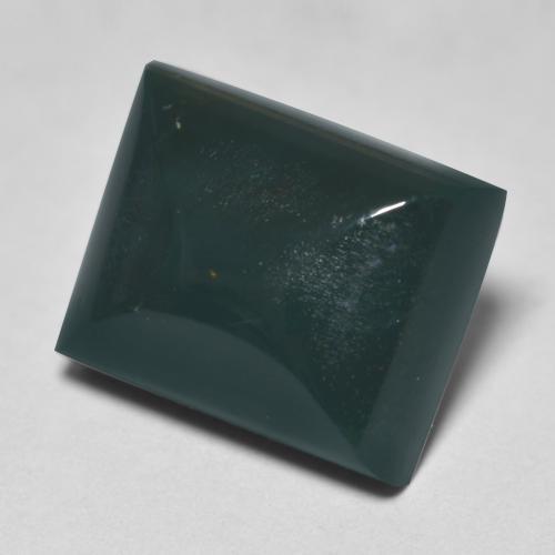 6.92カラットの天然ダークグリーンブラッドストーン（12×9.7 mm・バゲット）