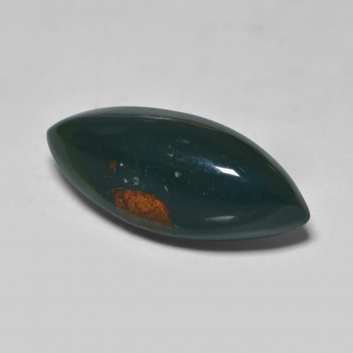 6.71カラットの天然ディープグリーンブラッドストーン（18.9×8.1 mm・マーキス）