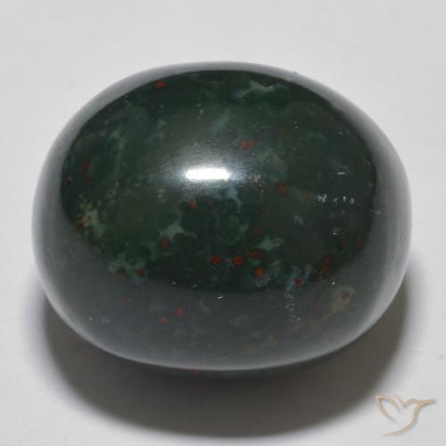 15.30ct 天然 フォレストグリーン ブラッドストーン, 楕円形, オペーク