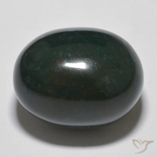 17.11ct 天然 フォレストグリーン ブラッドストーン, 楕円形, オペーク